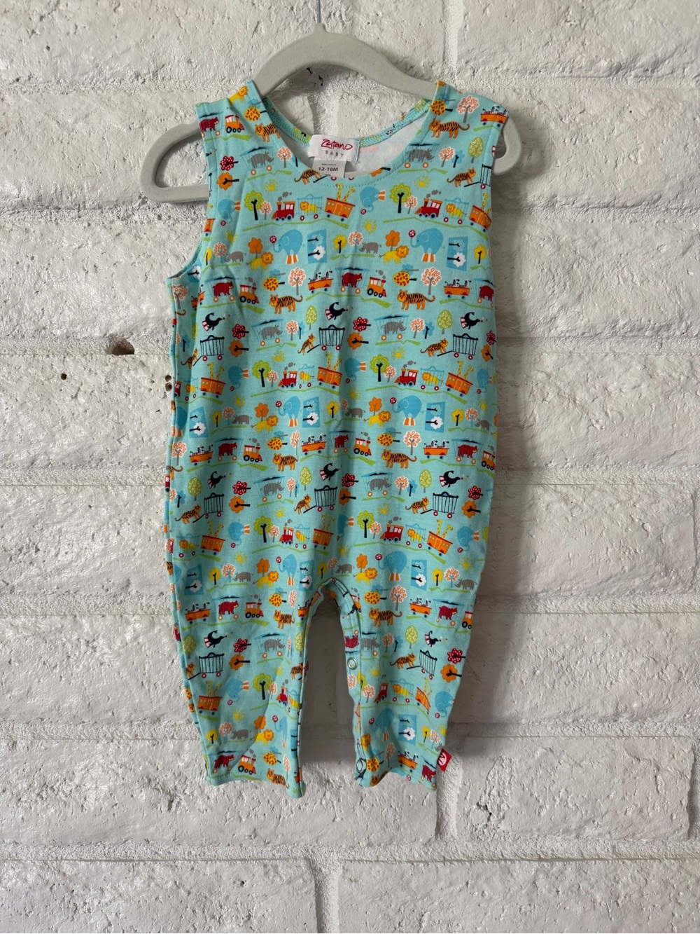 Zutano Aqua Blue Circus Romper